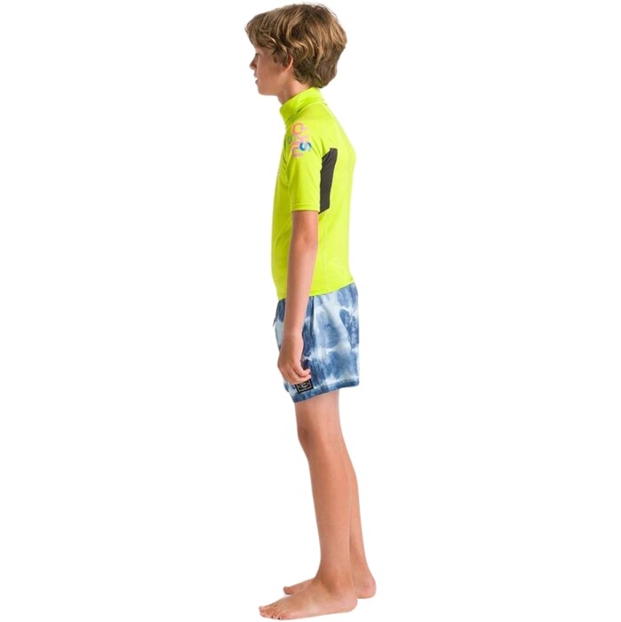 2024 C-Skins Junior NuWave X Short Sleeve Rash Vest C-NLYSSJ - Lime / Anthracite / Multi